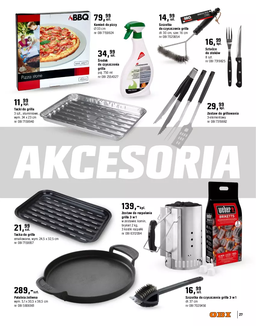 Gazetka promocyjna Obi - Gazetka OBI - ważna 09.04 do 31.07.2025 - strona 27 - produkty: Grill, Koc, Lakier, Patelnia, Pokrywa, Por, Stek, Szczotka, Termometr