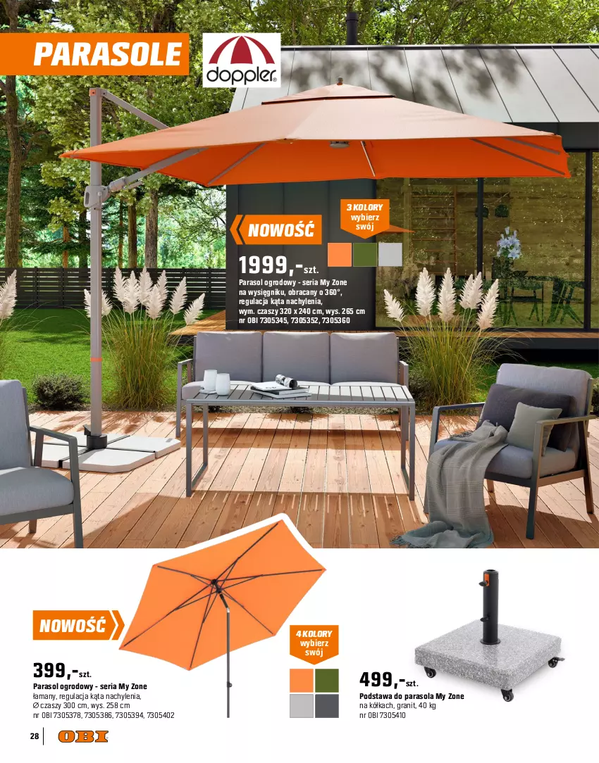 Gazetka promocyjna Obi - Gazetka OBI - ważna 09.04 do 31.07.2025 - strona 28 - produkty: Gra, Parasol, Pokrowiec, Sarita, Ser, Sok, Torba