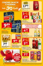 Gazetka promocyjna Auchan - 30 Lat Supermarket - Gazetka - ważna od 18.02 do 18.02.2026 - strona 6 - produkty: Piwo, Praliny, Chipsy, Kawa mielona, Kawa, Coca-Cola, Herbata czarna, 7 Days, Rogal, Toffifee, Pringles, Fanta, Sprite, Herbata, Napój, Fa