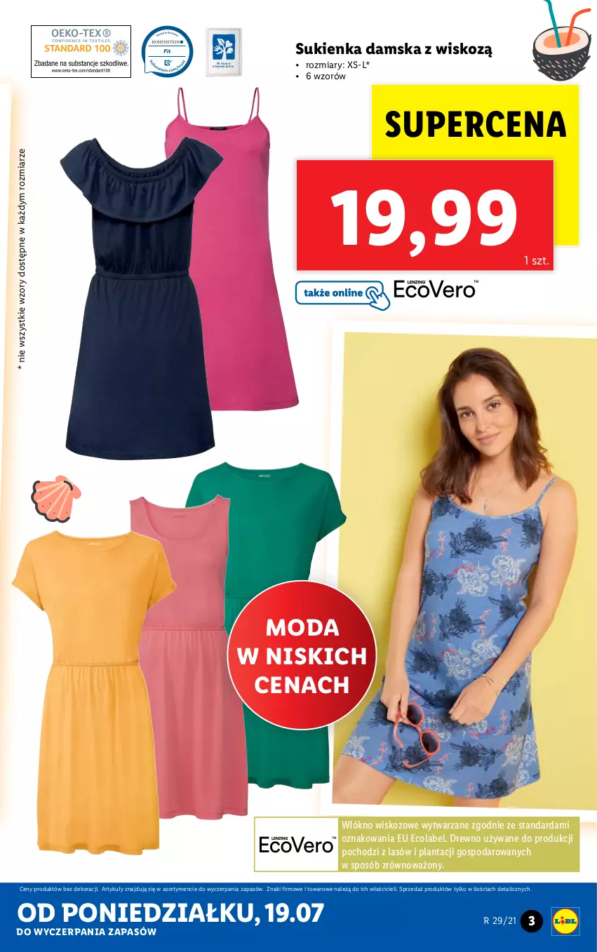 Gazetka promocyjna Lidl - GAZETKA - ważna 19.07 do 24.07.2021 - strona 3 - produkty: Moda, Sukienka