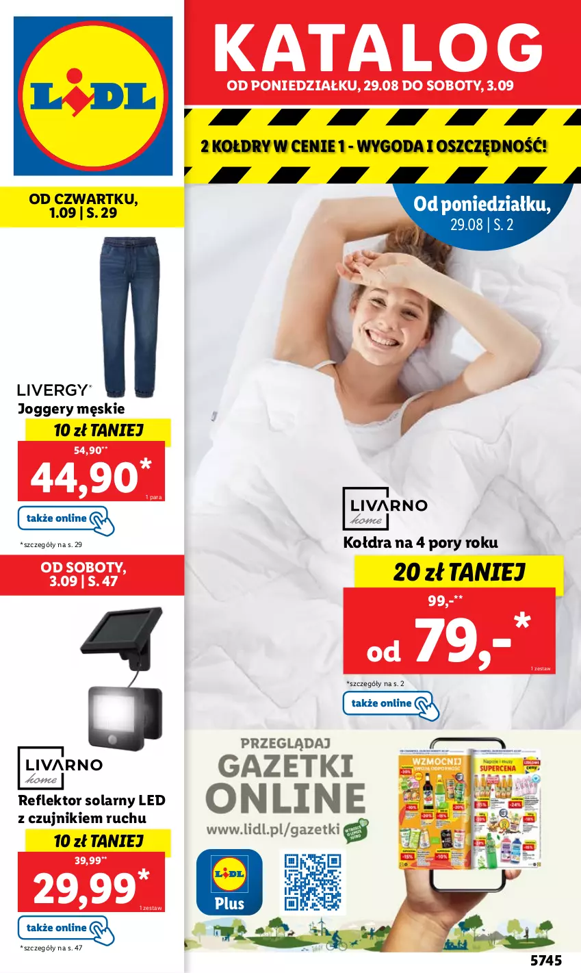 Gazetka promocyjna Lidl - GAZETKA - ważna 29.08 do 03.09.2022 - strona 1 - produkty: Kołdra, Por, Reflektor