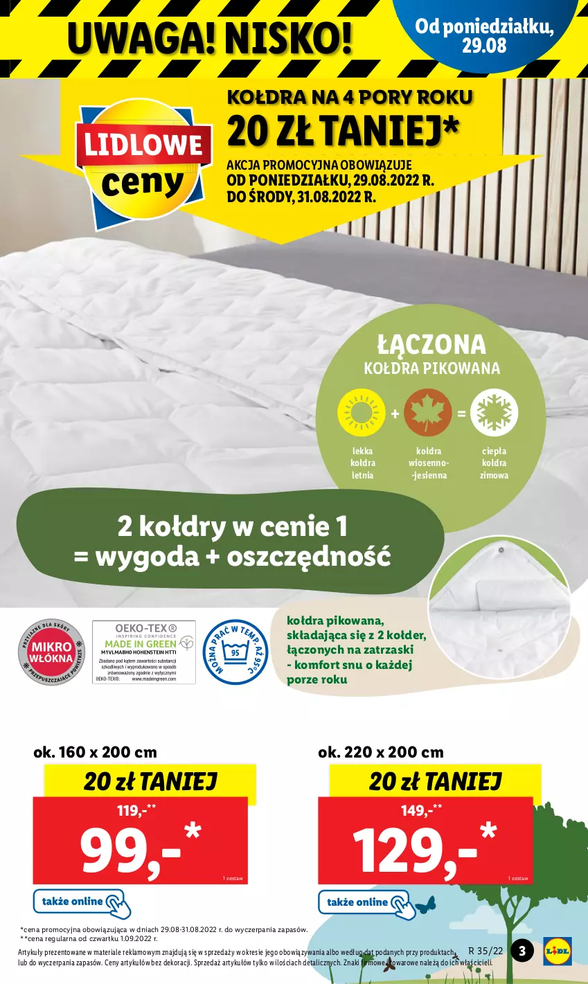 Gazetka promocyjna Lidl - GAZETKA - ważna 29.08 do 03.09.2022 - strona 3 - produkty: Kołdra, Por, Waga