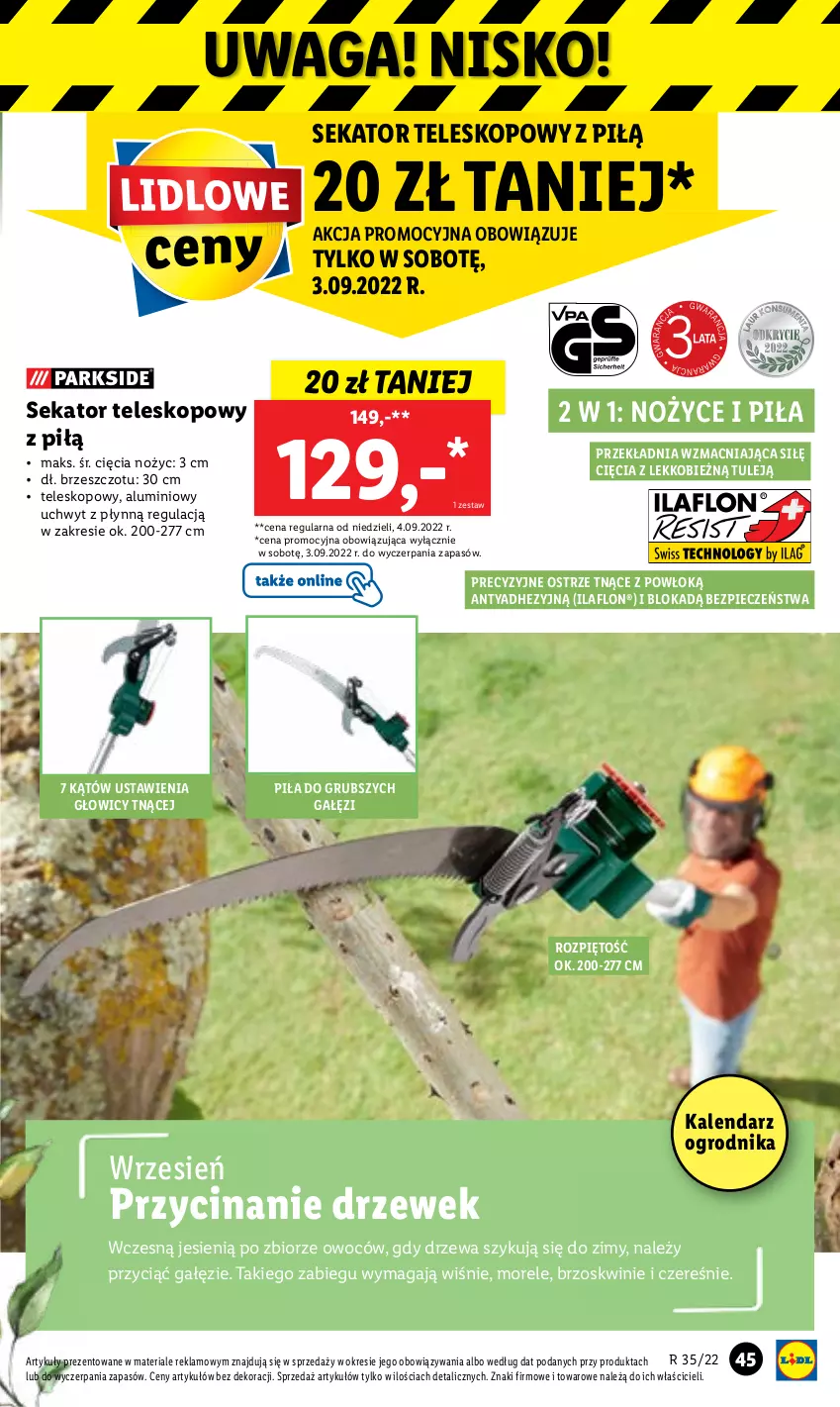 Gazetka promocyjna Lidl - GAZETKA - ważna 29.08 do 03.09.2022 - strona 47 - produkty: Brzoskwinie, Kalendarz, Noż, Nożyce, Piec, Sekator, Teleskop, Waga