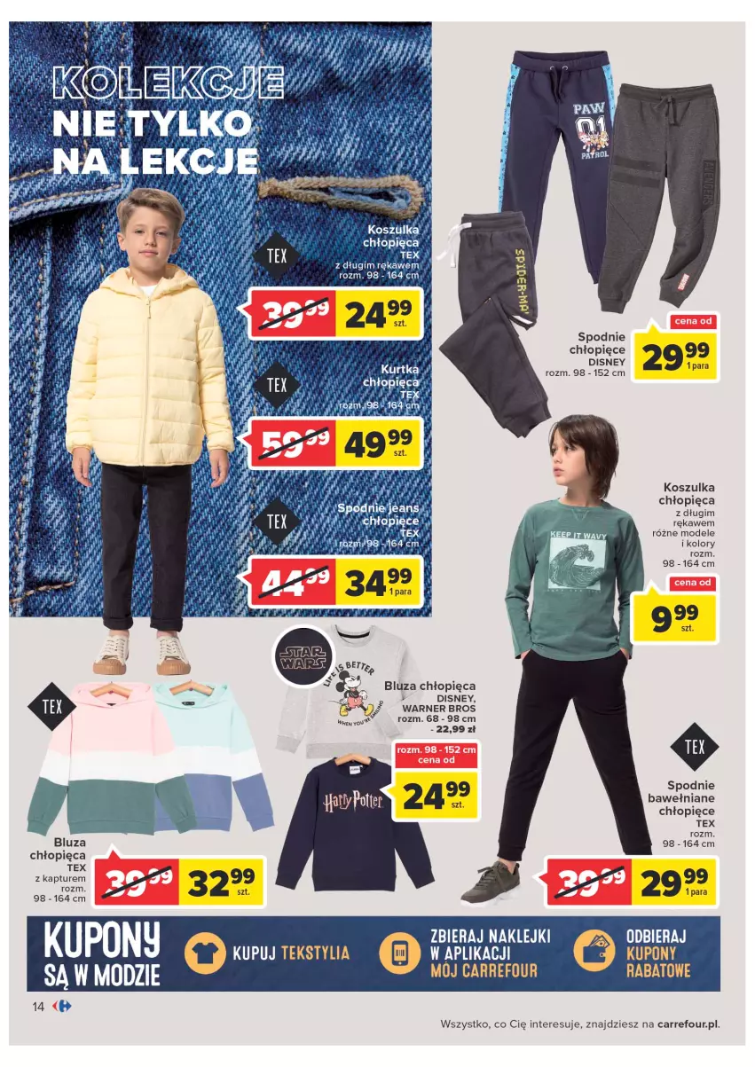 Gazetka promocyjna Carrefour - Gazetka Carrefour - ważna 08.02 do 28.02.2022 - strona 14 - produkty: Bluza, Disney, Klej, Kosz, Koszulka, Spodnie