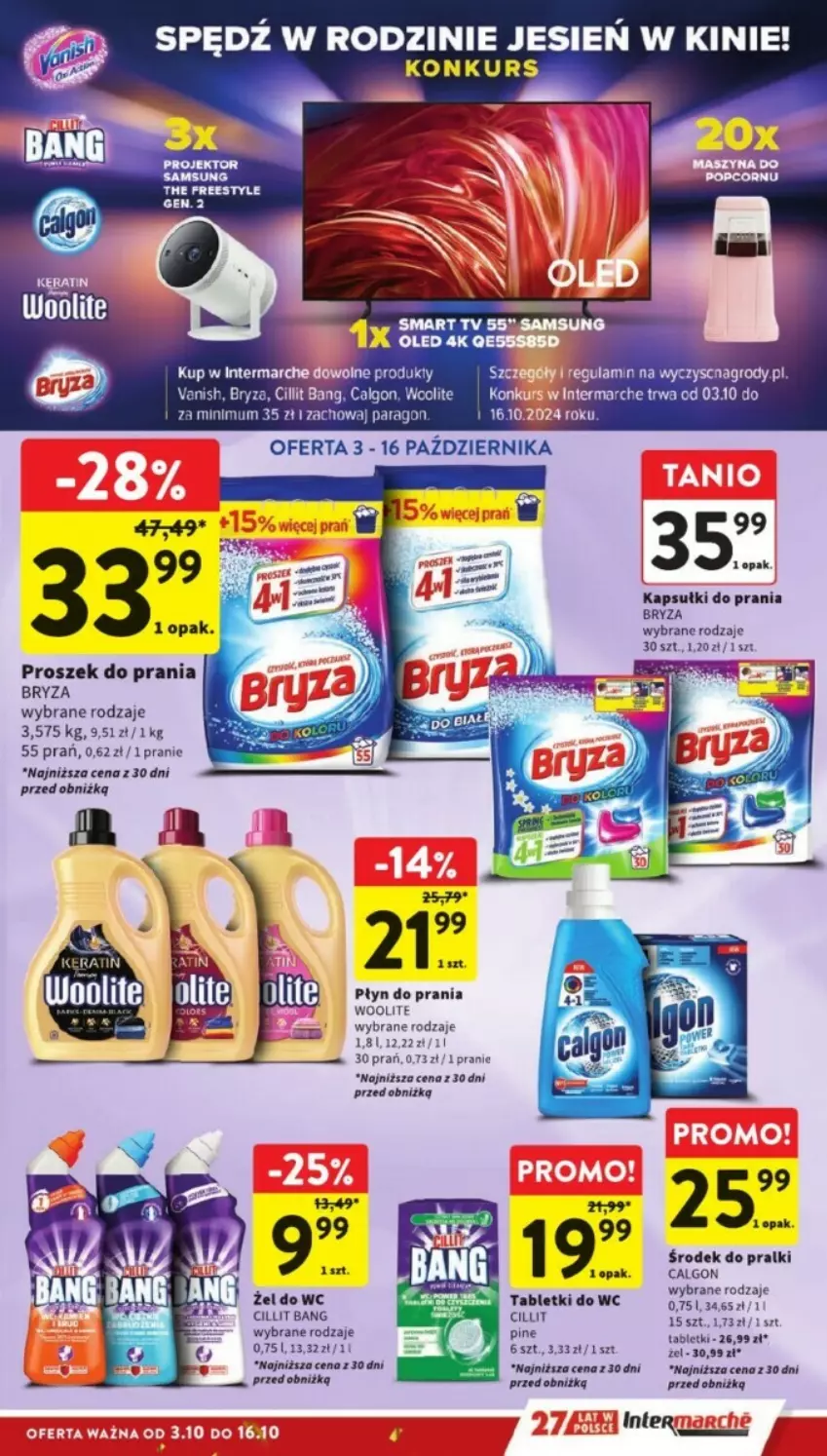 Gazetka promocyjna Intermarche - ważna 07.10 do 09.10.2024 - strona 32 - produkty: Bryza, Calgon, Cillit Bang, Kapsułki do prania, LG, Płyn do prania, Pralki, Proszek do prania, Tablet, Woolite