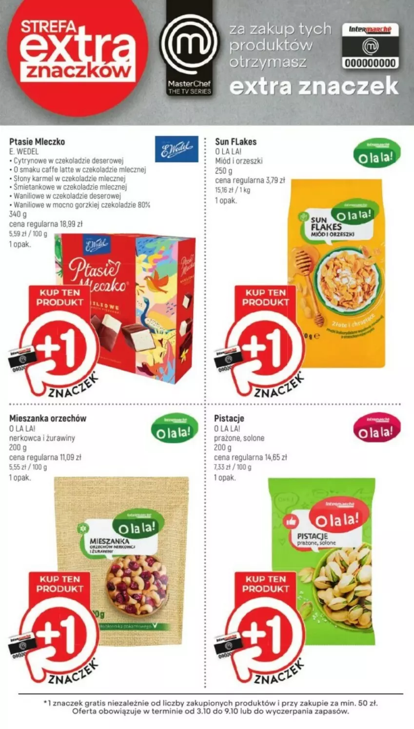 Gazetka promocyjna Intermarche - ważna 07.10 do 09.10.2024 - strona 39 - produkty: Deser, E. Wedel, Gra, Miód, Mleczko, Orzeszki, Pistacje, Ptasie mleczko, Ser