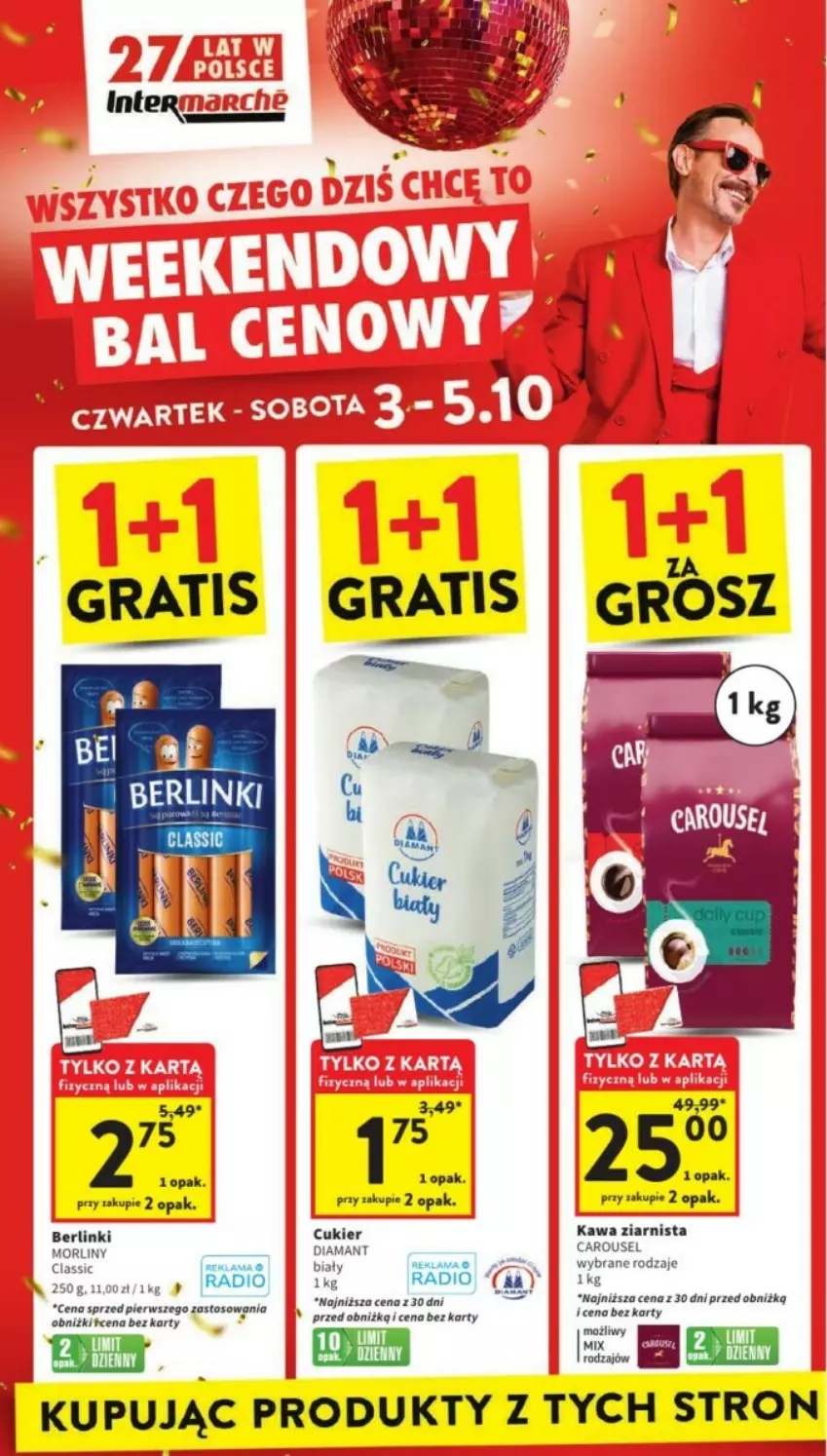 Gazetka promocyjna Intermarche - ważna 07.10 do 09.10.2024 - strona 44 - produkty: Berlinki, Cukier, Diamant, Kawa, Kawa ziarnista, Morliny