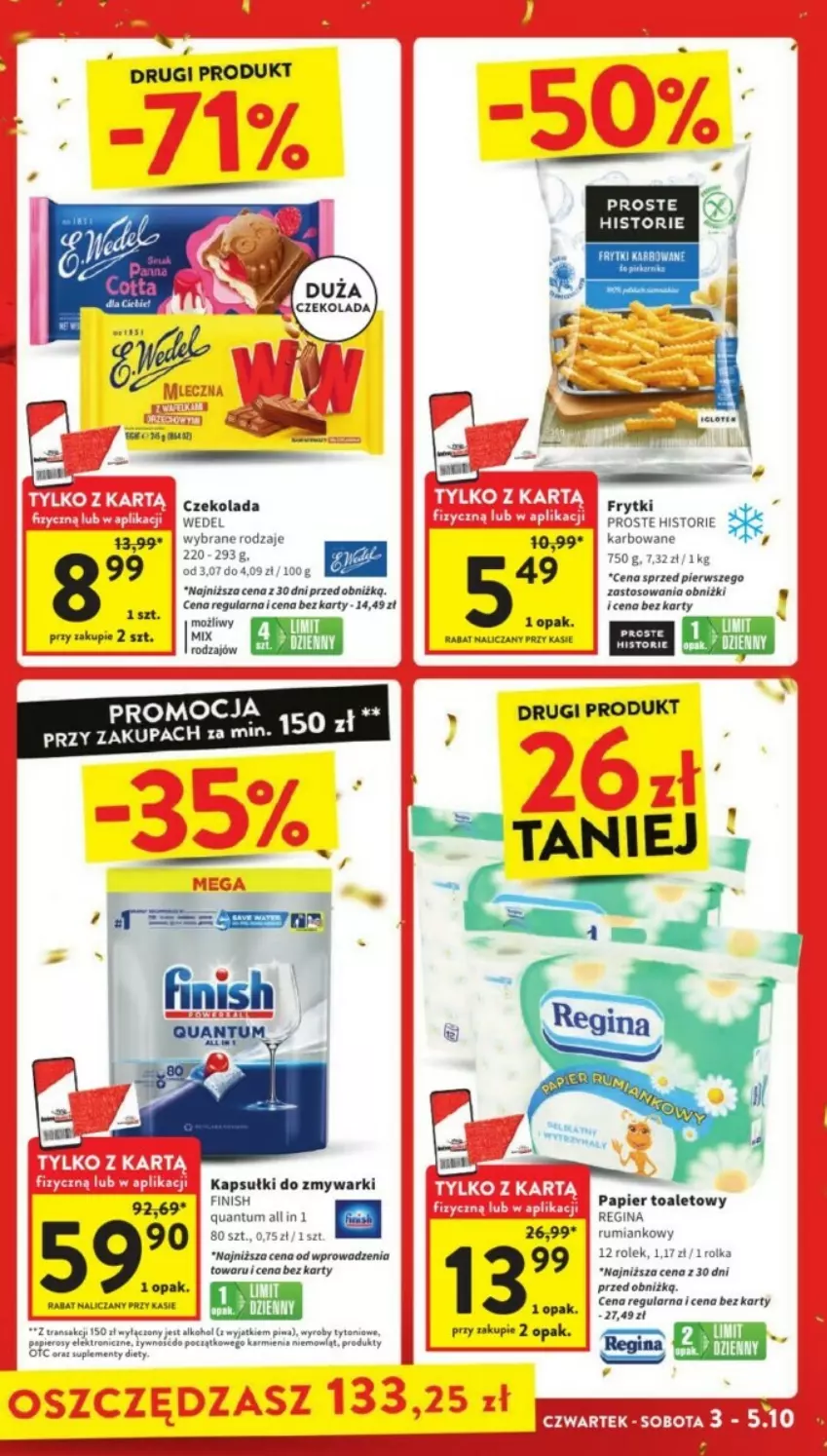 Gazetka promocyjna Intermarche - ważna 07.10 do 09.10.2024 - strona 45 - produkty: Czekolada, Finish, Frytki, Gin, Papier, Papier toaletowy, Piwa, Rum, Zmywarki