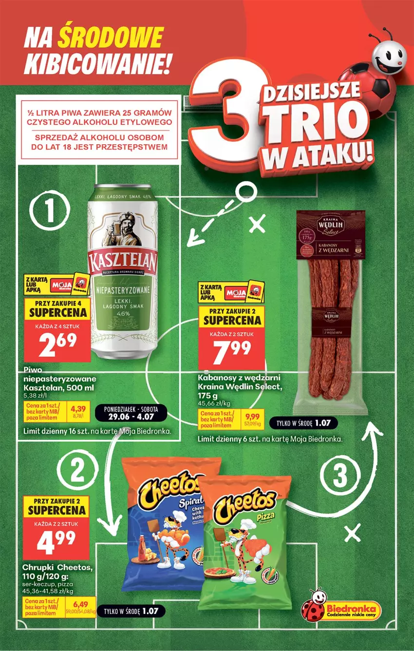 Gazetka promocyjna Biedronka - Gazetka - ważna 01.07 do 08.07.2026 - strona 2 - produkty: BIC, Cheetos, Chrupki, Gra, Kabanos, Kasztelan, Piwa, Pizza, Ser