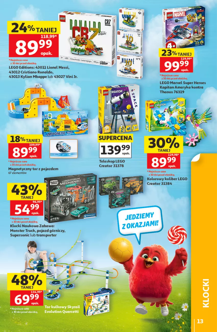 Gazetka promocyjna Auchan - 30 Lat Hipermarket - ważna 21.05 do 27.05.2026 - strona 13 - produkty: Klocki, LEGO, Lion, Monster truck, Pojazd, Por, Sport, Teleskop, Tran