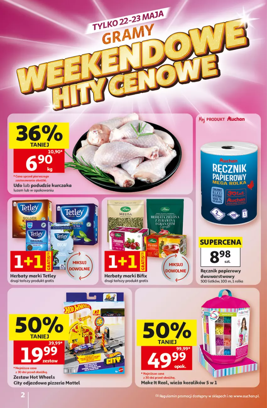 Gazetka promocyjna Auchan - 30 Lat Hipermarket - ważna 21.05 do 27.05.2026 - strona 2 - produkty: Gra, Herbata, Hot Wheels, Kurczak, Mattel, Papier, Ręcznik, Tetley