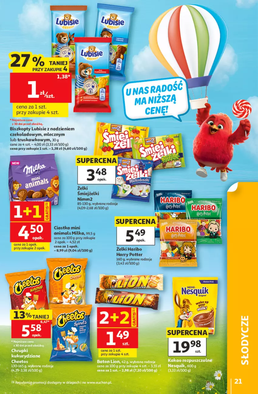 Gazetka promocyjna Auchan - 30 Lat Hipermarket - ważna 21.05 do 27.05.2026 - strona 21 - produkty: Biszkopty, Ciastka, Haribo, Harry Potter, Lubisie, Milka, NBA, Nimm2