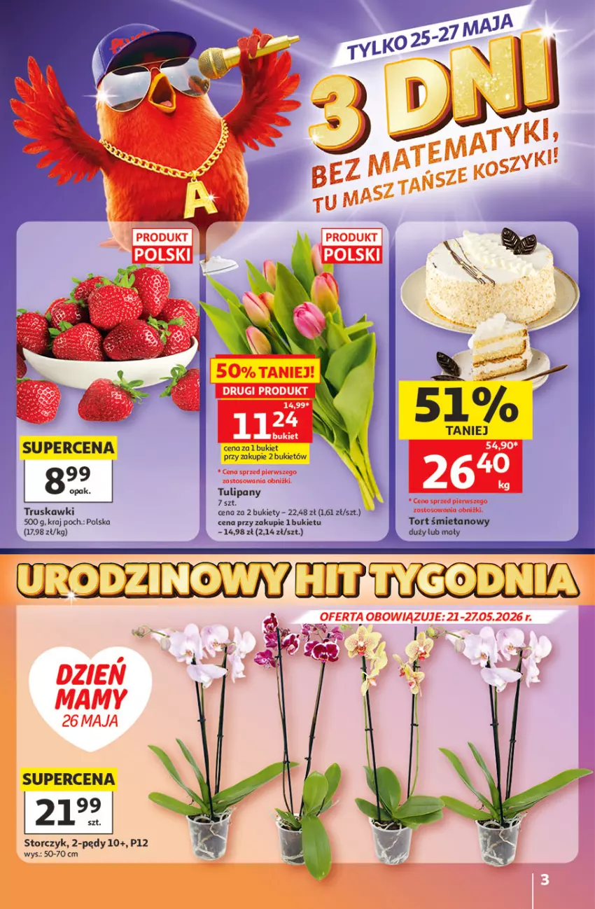 Gazetka promocyjna Auchan - 30 Lat Hipermarket - ważna 21.05 do 27.05.2026 - strona 3 - produkty: Bukiet, Storczyk, Truskawki, Tulipan