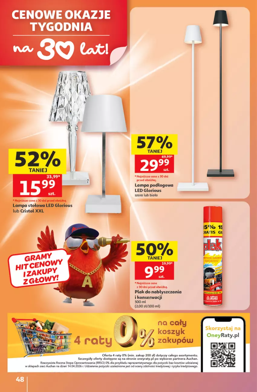 Gazetka promocyjna Auchan - 30 Lat Hipermarket - ważna 21.05 do 27.05.2026 - strona 48 - produkty: Kosz, Lampa, Lampa podłogowa, Lampa stołowa, Ser, Top