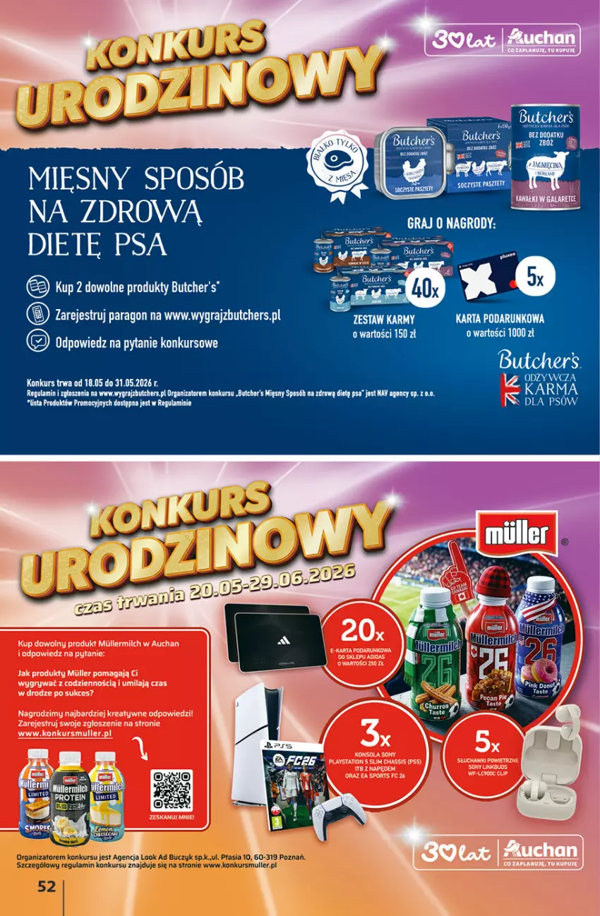 Gazetka promocyjna Auchan - 30 Lat Hipermarket - ważna 21.05 do 27.05.2026 - strona 52 - produkty: Butcher's, Gra