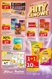 Gazetka promocyjna Auchan - 30 Lat Hipermarket - Gazetka - ważna od 27.05 do 27.05.2026 - strona 37 - produkty: Pistacje, Ciastka, Orzeszki, Chipsy, Twix, Snickers, Mars, Syrop, Brzoskwinie, Baton, Felix, Orzeszki ziemne