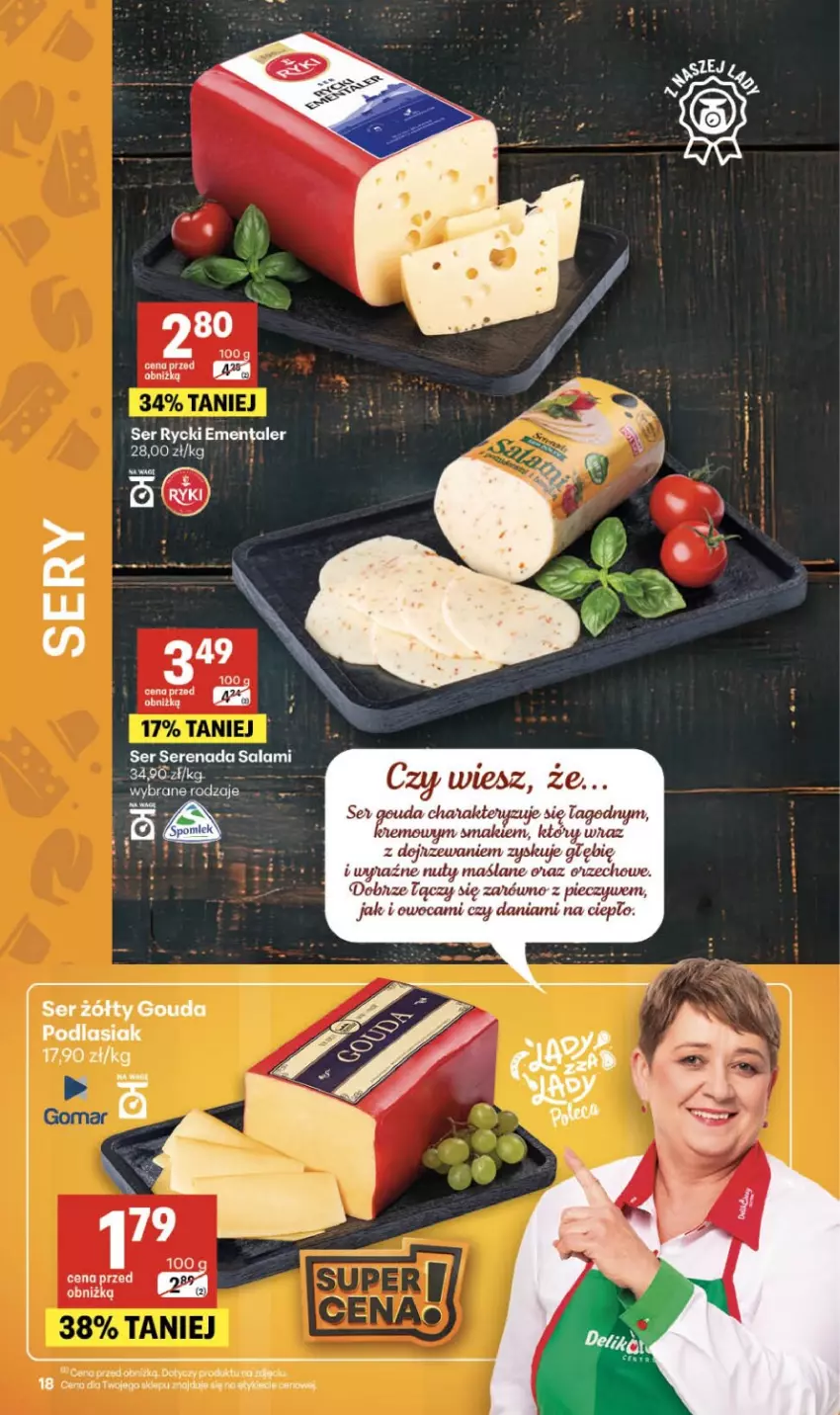Gazetka promocyjna Delikatesy Centrum - Franczyza DC12 Czwartek - ważna 19.03 do 25.03.2026 - strona 18 - produkty: Gouda, Piec, Salami, Ser