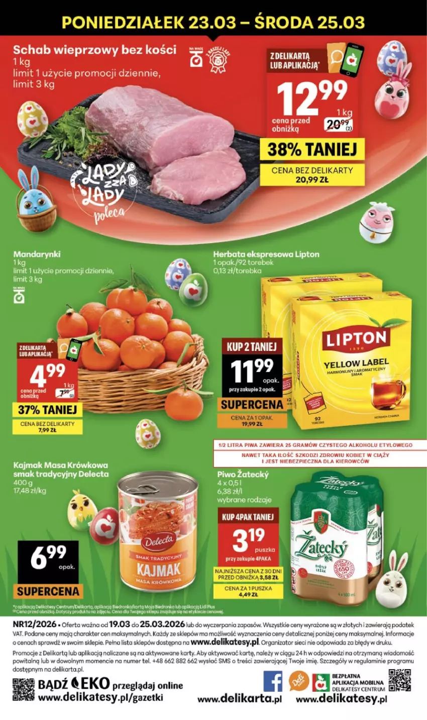 Gazetka promocyjna Delikatesy Centrum - Franczyza DC12 Czwartek - ważna 19.03 do 25.03.2026 - strona 40 - produkty: Delecta, Fa, Gra, Koc, Mandarynki, Masa krówkowa, Mobil, Piec, Piwa, Piwo, Rum, Schab wieprzowy, Torebka