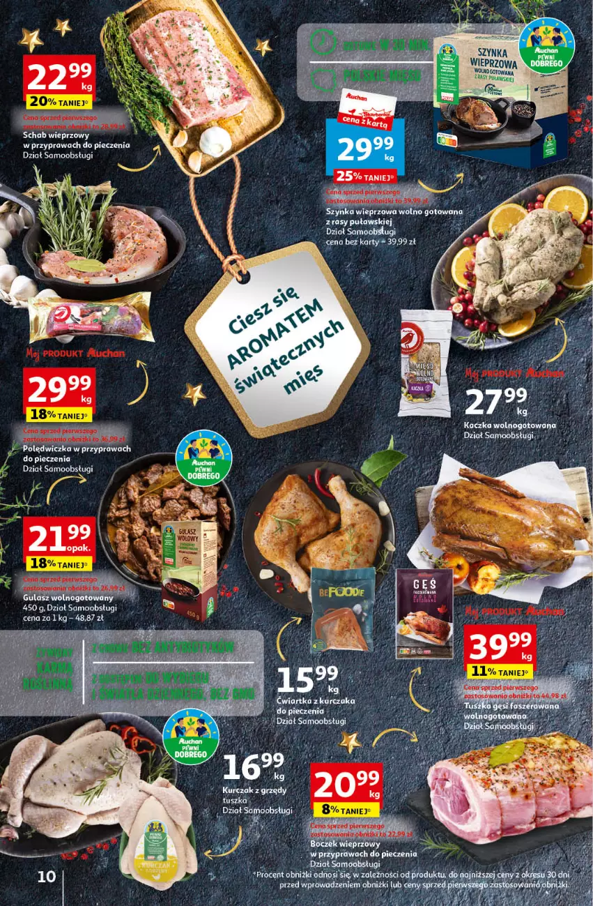 Gazetka promocyjna Auchan - Gazetka Magia Świąt Część 5 Hipermarket Auchan - ważna 14.12 do 23.12.2023 - strona 10 - produkty: Kaczka, Piec