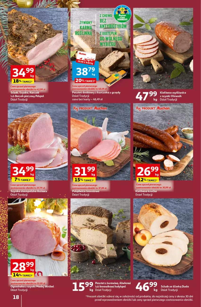 Gazetka promocyjna Auchan - Gazetka Magia Świąt Część 5 Hipermarket Auchan - ważna 14.12 do 23.12.2023 - strona 18 - produkty: Duda, Kiełbasa