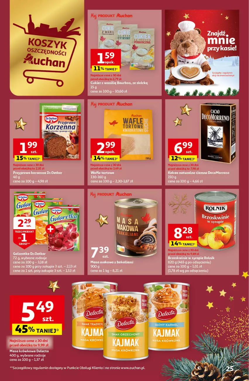 Gazetka promocyjna Auchan - Gazetka Magia Świąt Część 5 Hipermarket Auchan - ważna 14.12 do 23.12.2023 - strona 25 - produkty: Wafle, Wafle tortowe