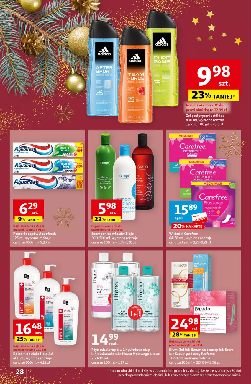 Gazetka promocyjna Auchan - Gazetka Magia Świąt Część 5 Hipermarket Auchan - ważna 14.12 do 23.12.2023 - strona 28 - produkty: Adidas, Carefree, Ocet