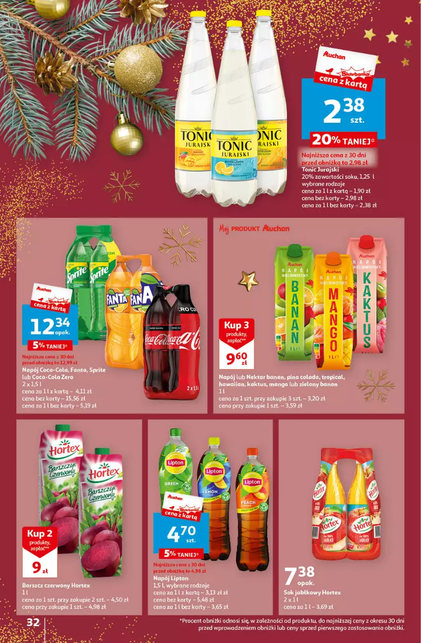 Gazetka promocyjna Auchan - Gazetka Magia Świąt Część 5 Hipermarket Auchan - ważna 14.12 do 23.12.2023 - strona 32 - produkty: Sok