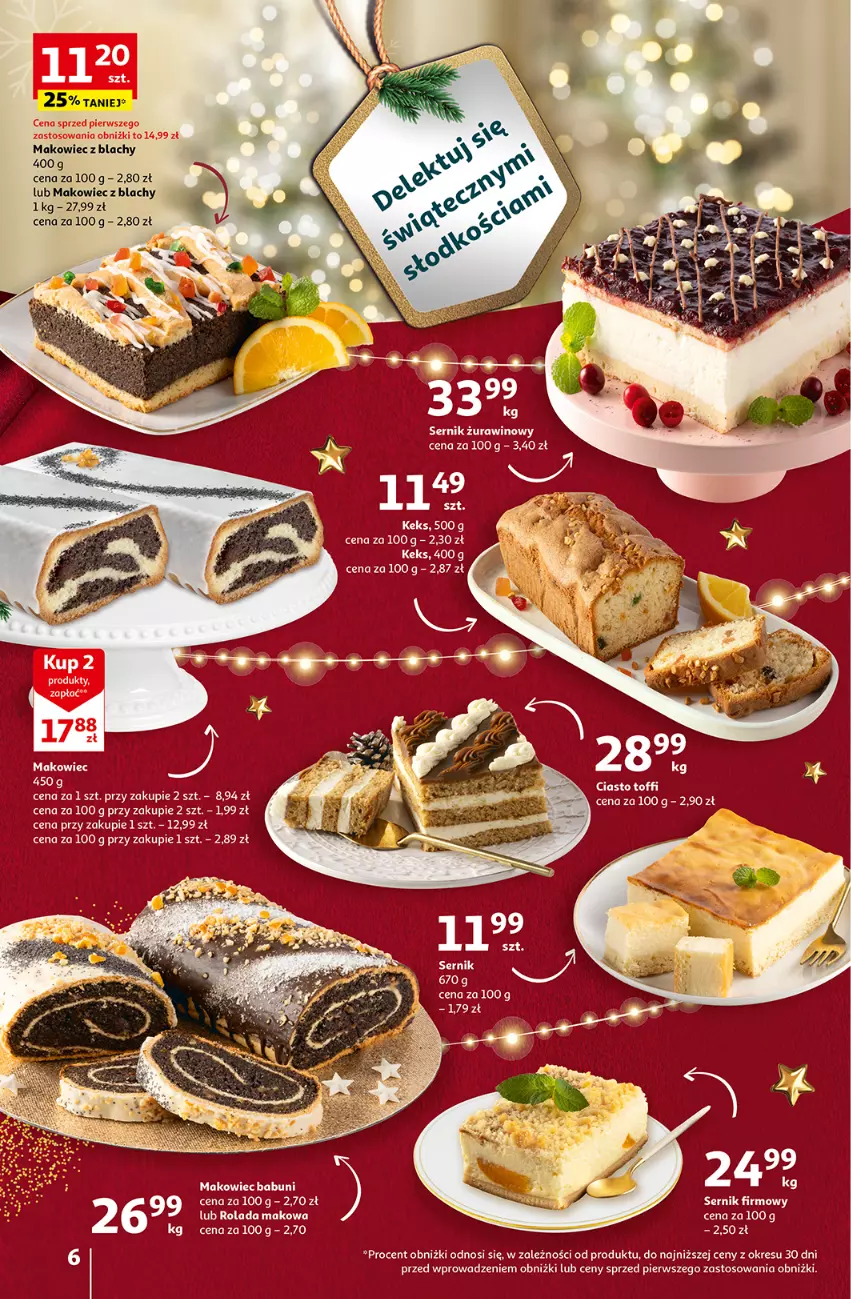 Gazetka promocyjna Auchan - Gazetka Magia Świąt Część 5 Hipermarket Auchan - ważna 14.12 do 23.12.2023 - strona 6 - produkty: Makowiec, Rolada, Ser, Wino