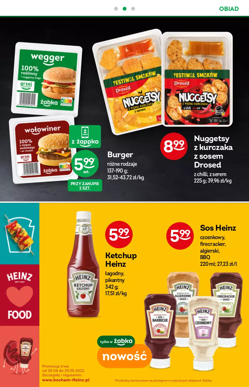 Gazetka promocyjna Żabka - ważna 28.09 do 04.10.2022 - strona 35 - produkty: Burger, Heinz, Ketchup, Kurczak, LG, Ser, Sos