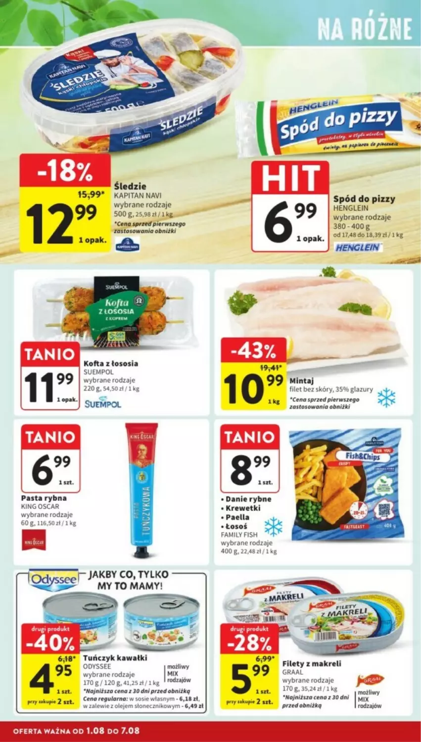 Gazetka promocyjna Intermarche - ważna 05.08 do 07.08.2024 - strona 11 - produkty: Fa, Gra, Graal, Kawa, Krewetki, Lazur, Mintaj, Olej, Sos, Spód do pizzy, Suempol, Tuńczyk