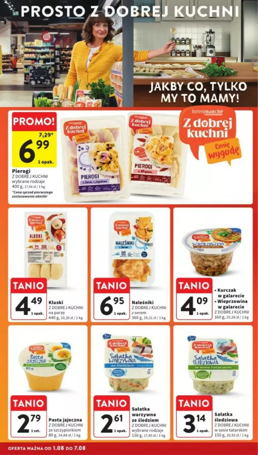 Gazetka promocyjna Intermarche - ważna 05.08 do 07.08.2024 - strona 14 - produkty: Gala, Kurczak, Naleśniki, Pierogi, Sałat, Sałatka, Sałatka warzywna, Ser, Sos, Wieprzowina