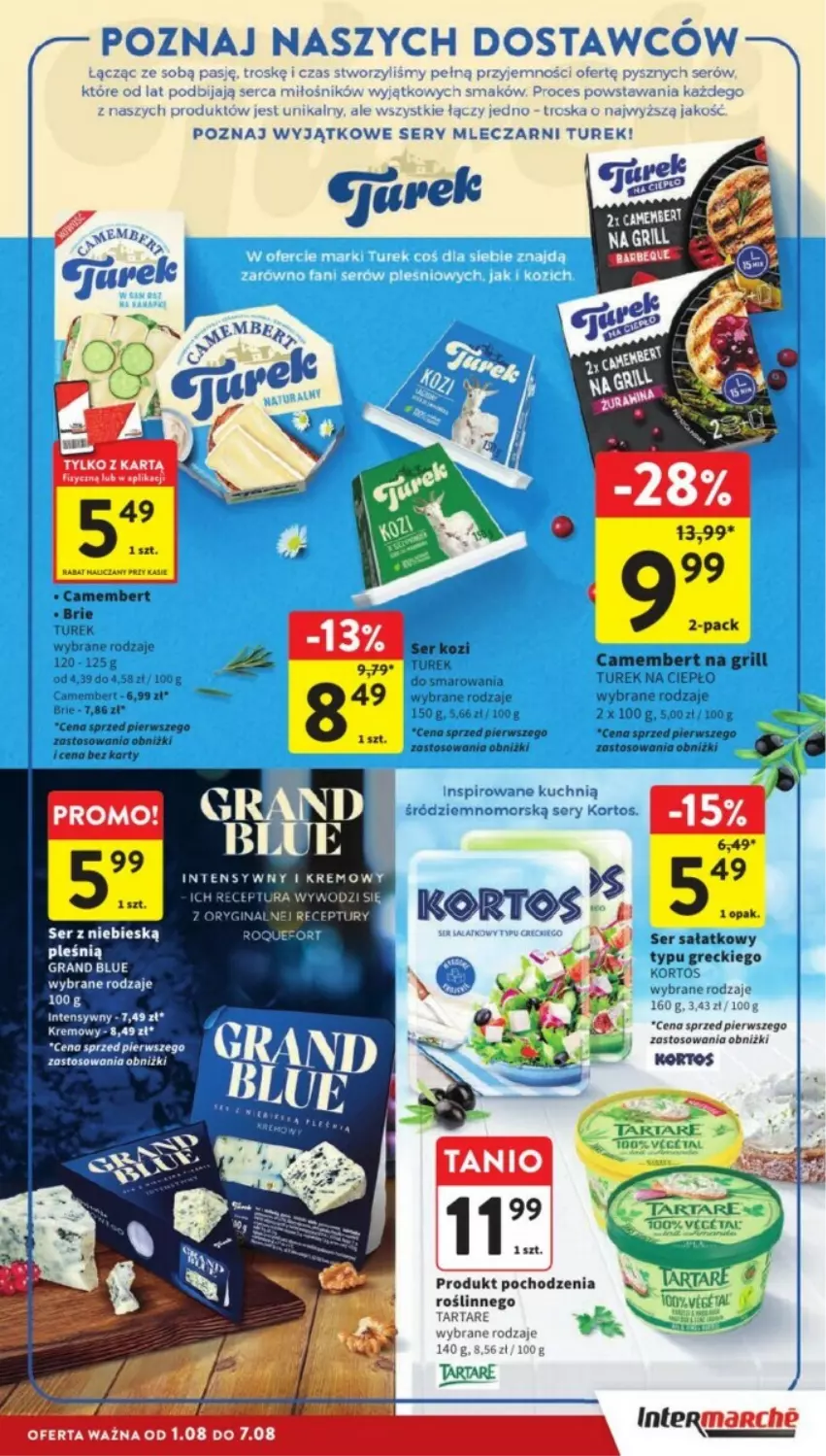 Gazetka promocyjna Intermarche - ważna 05.08 do 07.08.2024 - strona 15 - produkty: Brie, Camembert, Grill, Roquefort, Sałat, Ser, Tarta, Tartare