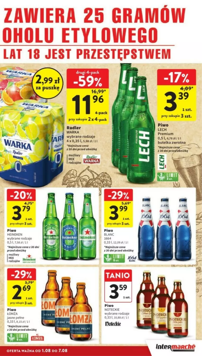 Gazetka promocyjna Intermarche - ważna 05.08 do 07.08.2024 - strona 26 - produkty: Heineken, Piwo, Radler, Warka