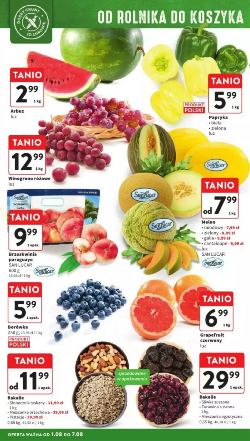 Gazetka promocyjna Intermarche - ważna 05.08 do 07.08.2024 - strona 3 - produkty: Borówka, Gra, Melon, Mieszanka orzechowa, Papryka, Pistacje