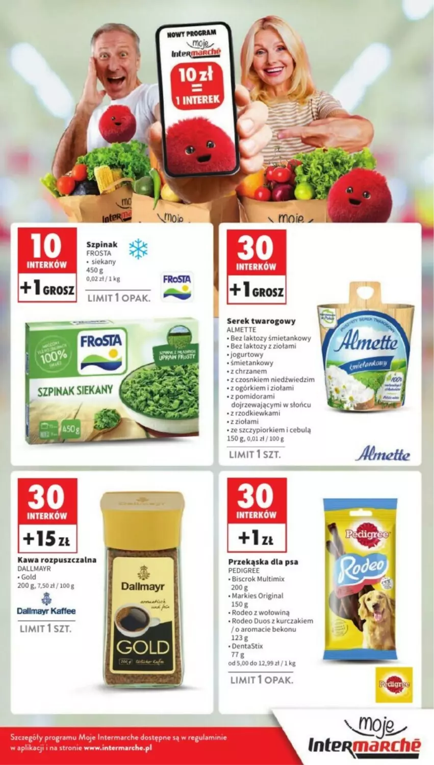 Gazetka promocyjna Intermarche - ważna 05.08 do 07.08.2024 - strona 37 - produkty: Almette, Beko, Chrzan, Dallmayr, Frosta, Gin, Jogurt, Kawa, Kawa rozpuszczalna, Kurczak, Pedigree, Rzodkiewka, Ser, Serek, Serek twarogowy, Szpinak