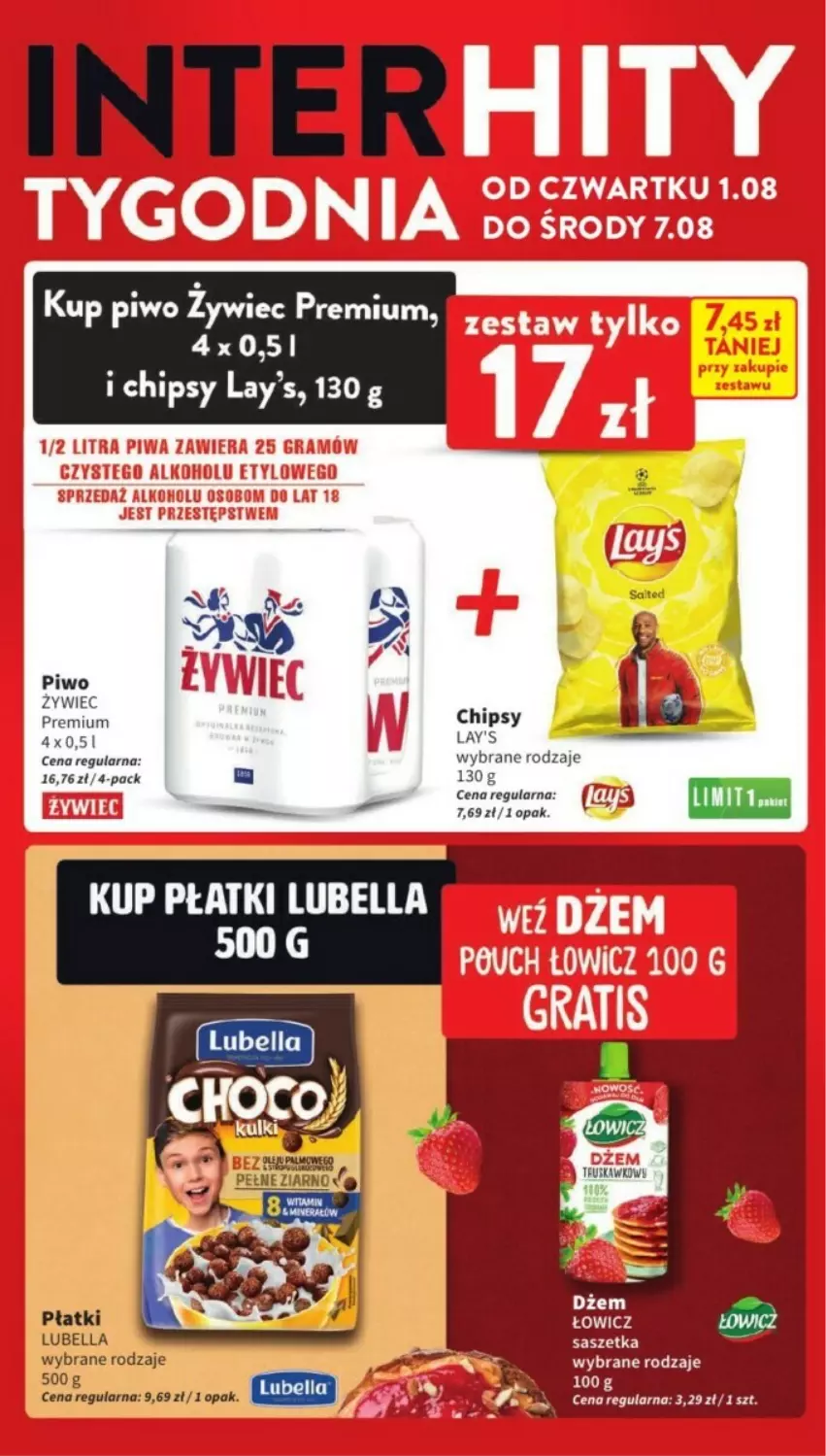 Gazetka promocyjna Intermarche - ważna 05.08 do 07.08.2024 - strona 40 - produkty: Bell, Bella, Chipsy, Dżem, Lubella, Piwo