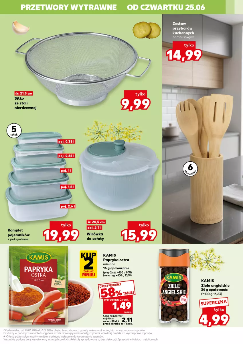 Gazetka promocyjna Kaufland - Kaufland - ważna 25.06 do 01.07.2026 - strona 17 - produkty: Kamis, Papryka, Pojemnik, Sałat, Sitko, Ziele angielskie