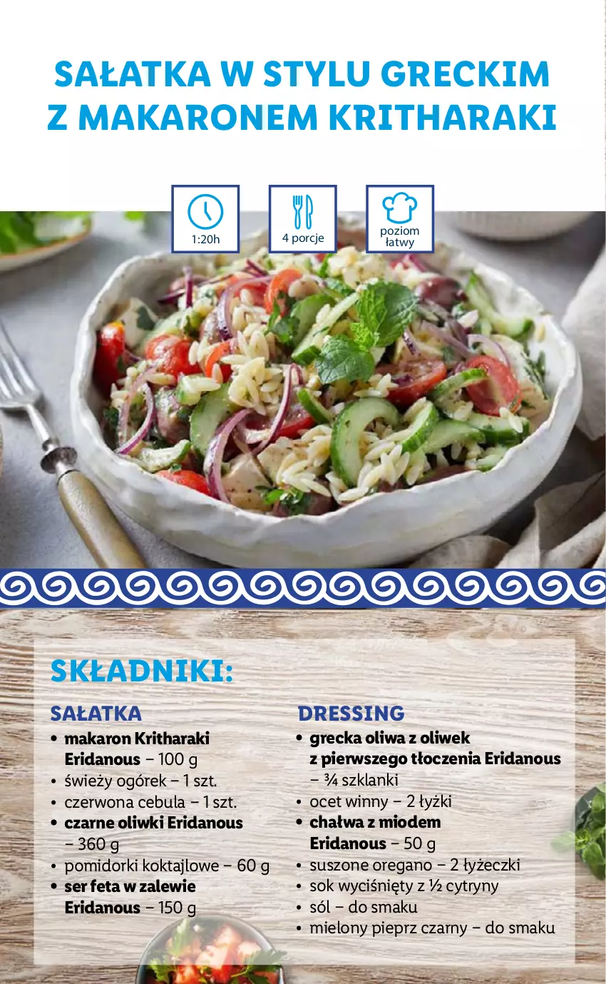 Gazetka promocyjna Lidl - KATALOG ŚWIĄTECZNY Z KOSMETYKAMI - ważna 25.11 do 24.12.2021 - strona 8 - produkty: Cebula, Chałwa, Cytryny, Dres, Feta, Lanki, Makaron, Ocet, Ogórek, Oliwa z oliwek, Oliwki, Pieprz, Pomidorki, Por, Sałat, Sałatka, Ser, Sok, Sól