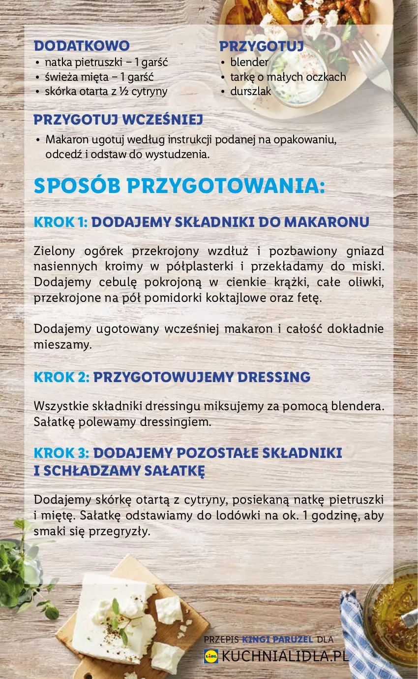 Gazetka promocyjna Lidl - KATALOG ŚWIĄTECZNY Z KOSMETYKAMI - ważna 25.11 do 24.12.2021 - strona 9 - produkty: Blender, Cytryny, Dres, Durszlak, Gry, Kuchnia, Makaron, Mięta, Natka pietruszki, Ogórek, Oliwki, Plasterki, Pomidorki, Sałat, Tarta