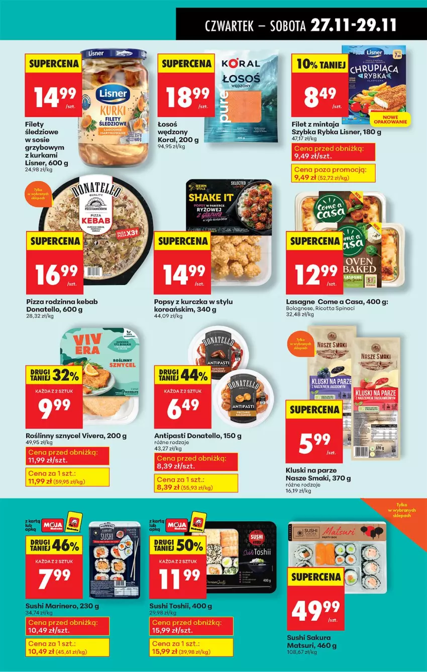 Gazetka promocyjna Biedronka - Od Czwartku - ważna 27.11 do 03.12.2025 - strona 31 - produkty: Kebab, Kluski na parze, Lasagne, Lisner, Mintaj, Pizza, Ricotta, Sos, Sushi