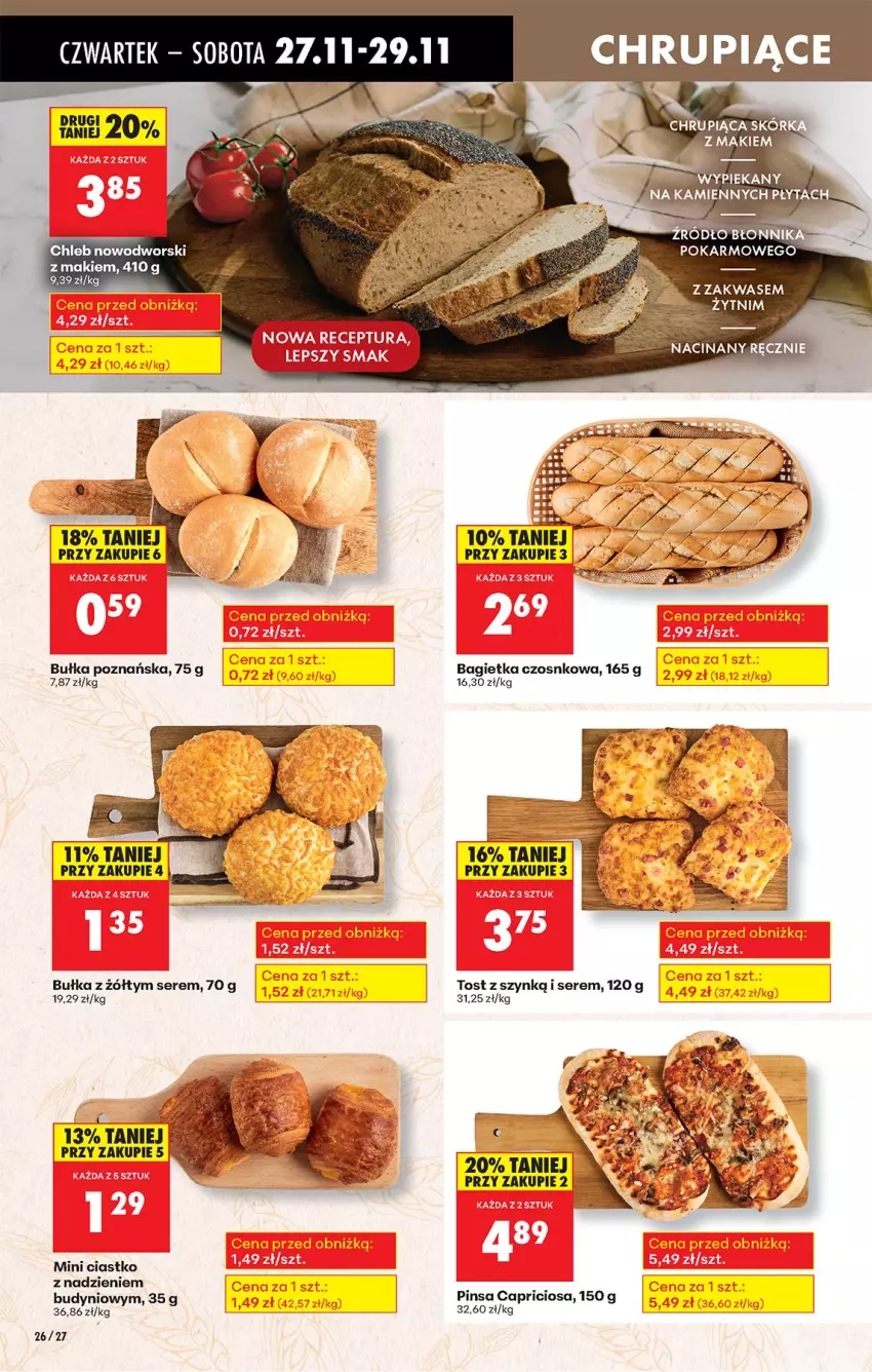 Gazetka promocyjna Biedronka - Od Czwartku - ważna 27.11 do 03.12.2025 - strona 34 - produkty: Bagietka, Bagietka czosnkowa, Bułka, Chleb, O Bag, Ser