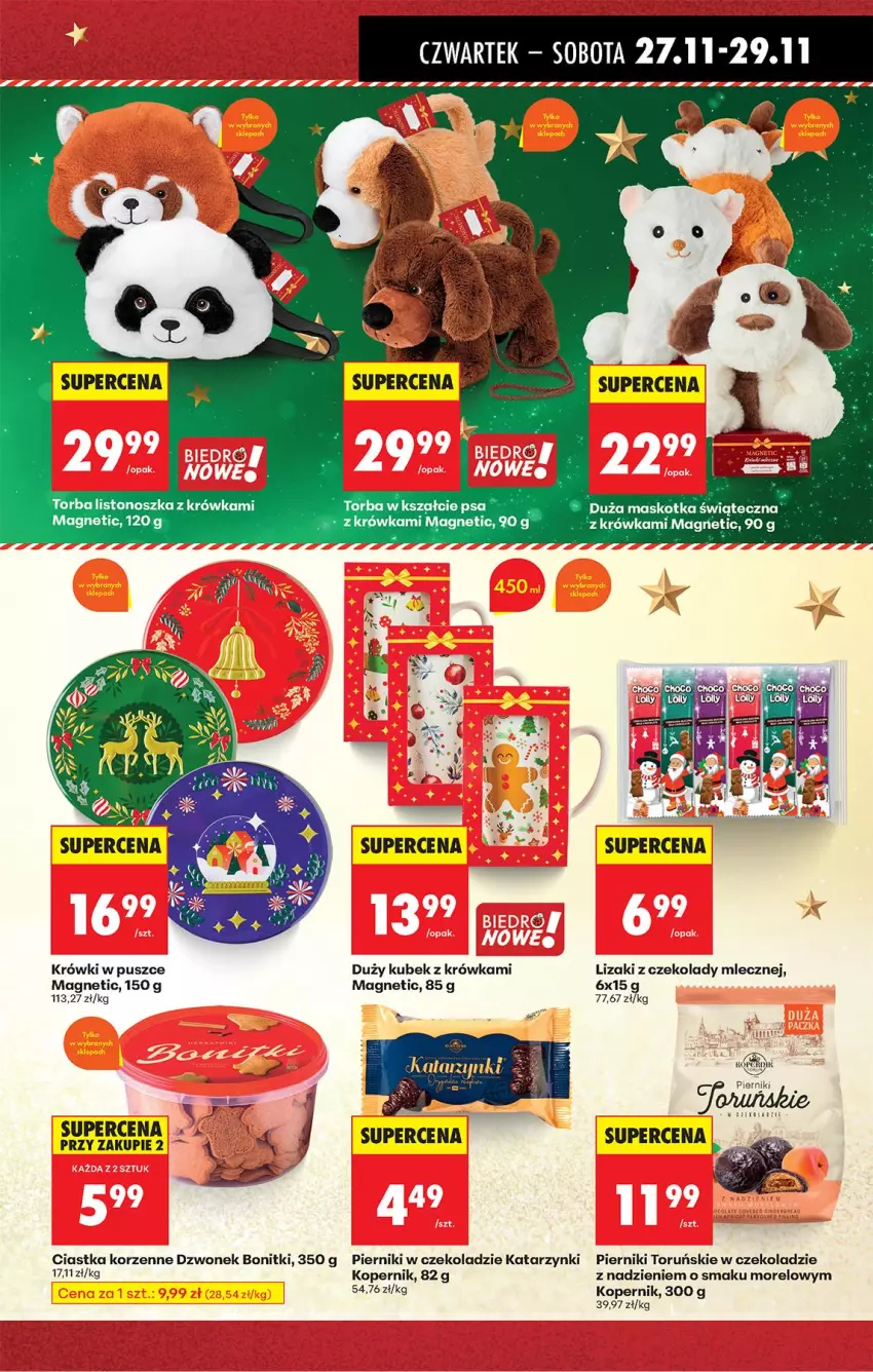 Gazetka promocyjna Biedronka - Od Czwartku - ważna 27.11 do 03.12.2025 - strona 51 - produkty: Bonitki, Ciastka, Dzwonek, Kubek, Lizaki, Piernik, Pierniki w czekoladzie, Torba