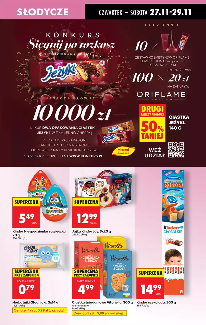 Gazetka promocyjna Biedronka - Od Czwartku - ważna 27.11 do 03.12.2025 - strona 69 - produkty: Ciastka, Czekolada, Danio, Herbatniki, Jeżyki, Kinder, Oriflame, Stek, Top