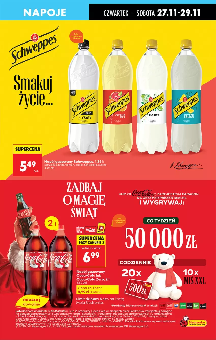 Gazetka promocyjna Biedronka - Od Czwartku - ważna 27.11 do 03.12.2025 - strona 71 - produkty: Cappy, Coca-Cola, Fa, Fanta, Gin, Gry, Napój, Napój gazowany, Schweppes, Sprite