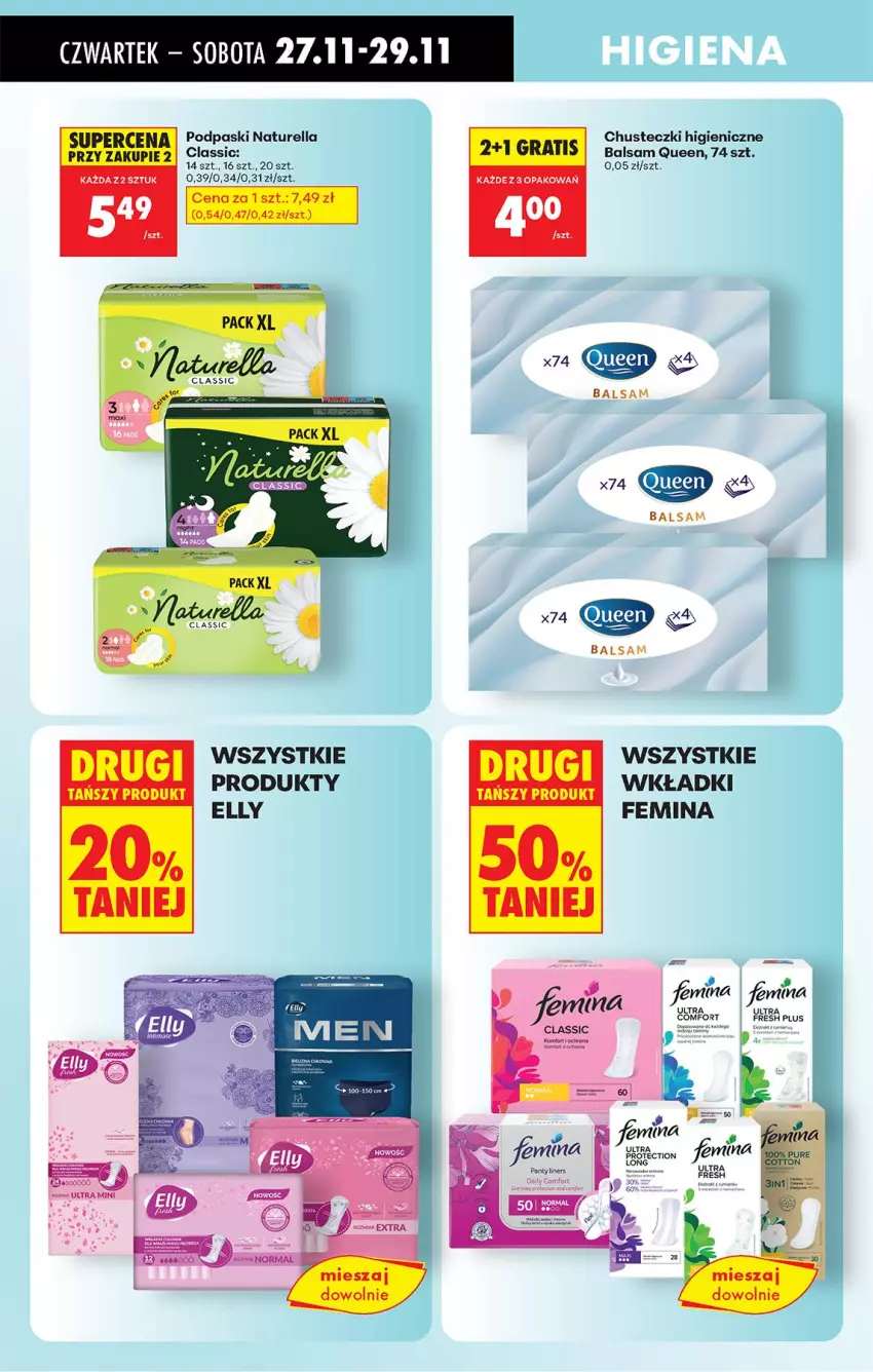 Gazetka promocyjna Biedronka - Od Czwartku - ważna 27.11 do 03.12.2025 - strona 80 - produkty: Chusteczki, Naturell, Naturella, Podpaski, Wkładki