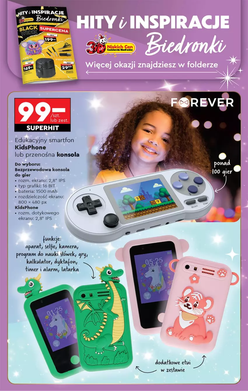 Gazetka promocyjna Biedronka - Od Czwartku - ważna 27.11 do 03.12.2025 - strona 84 - produkty: Bateria, Gra, Gry, Kamera, Konsola, Latarka, Smartfon, Tarka