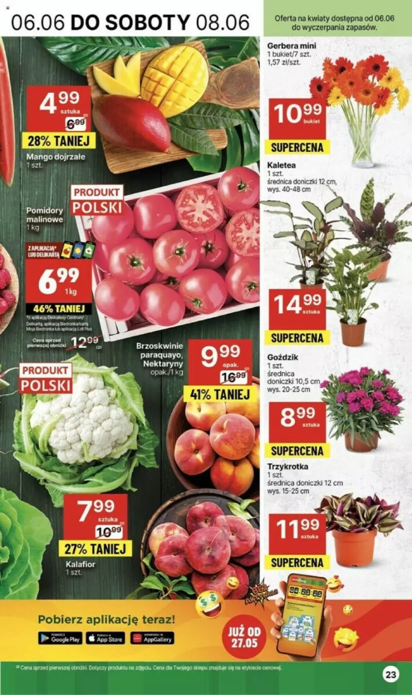 Gazetka promocyjna Delikatesy Centrum - ważna 06.06 do 12.06.2024 - strona 16 - produkty: Bukiet, Gerber, Kalafior, Mango