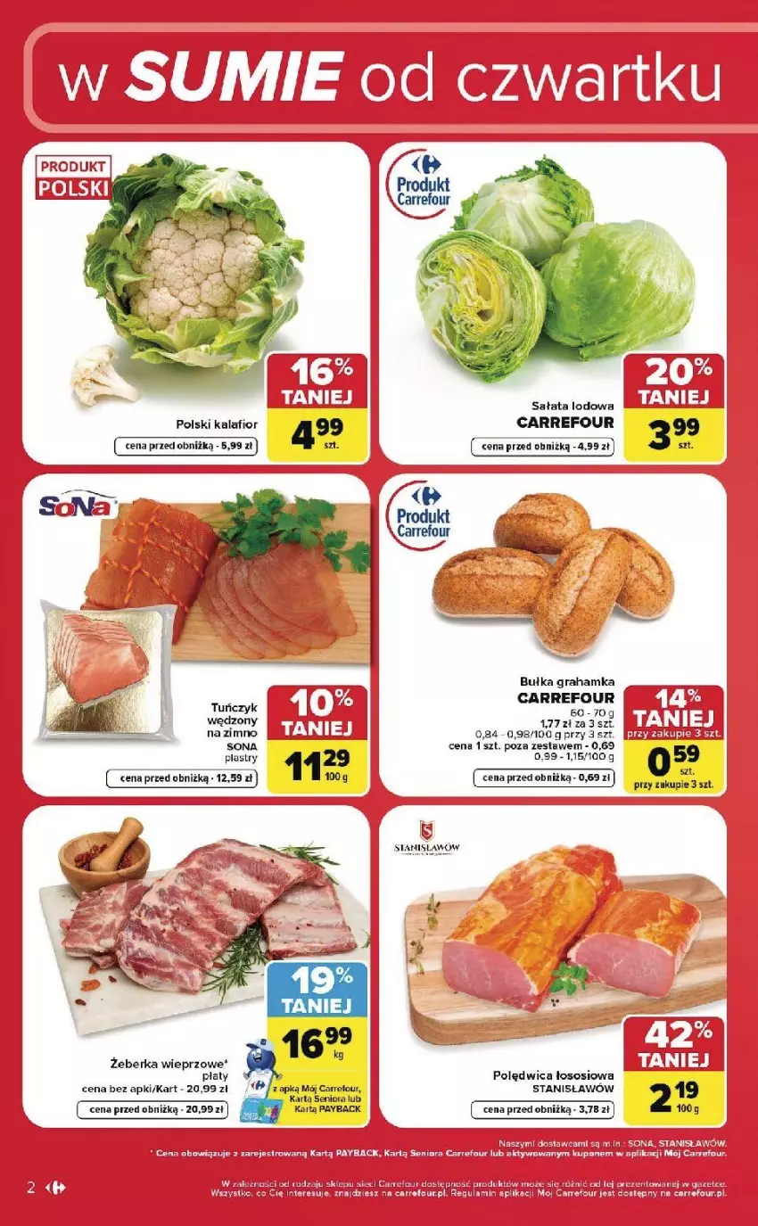 Gazetka promocyjna Carrefour - Gazetka Carrefour, Market w SUMIE od czwartku WEEKEND OKAZJI - ważna 06.08 do 08.08.2026 - strona 2 - produkty: Bułka, Cif, Gra, Kalafior, Polędwica, Ser, Sos