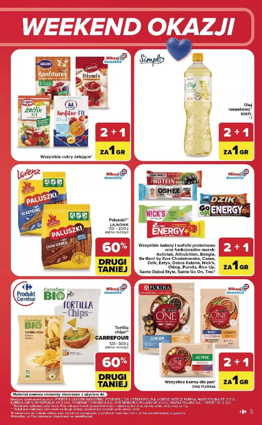 Gazetka promocyjna Carrefour - Gazetka Carrefour, Market w SUMIE od czwartku WEEKEND OKAZJI - ważna 06.08 do 08.08.2026 - strona 5 - produkty: Baton, Lajkonik, Pur, Purina, Sante, Tortilla