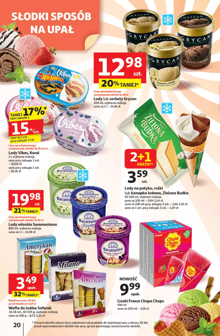 Gazetka promocyjna Auchan - Pewność niskich cen Hipermarket - ważna 31.07 do 06.08.2025 - strona 20 - produkty: Chupa Chups, Gry, Lizaki, Lody, Wafle, Wafle do lodów, Zielona Budka